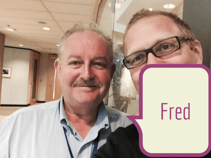 Fred leans in to the pecha kucha